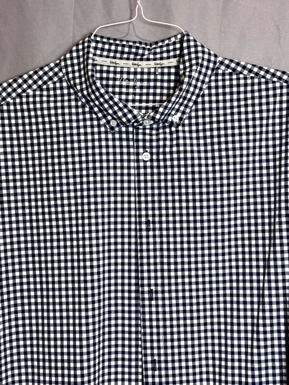 Men's Walter Hagen Clubhouse Gingham SS Button Down Shirt EUC